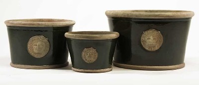 low planters dark green